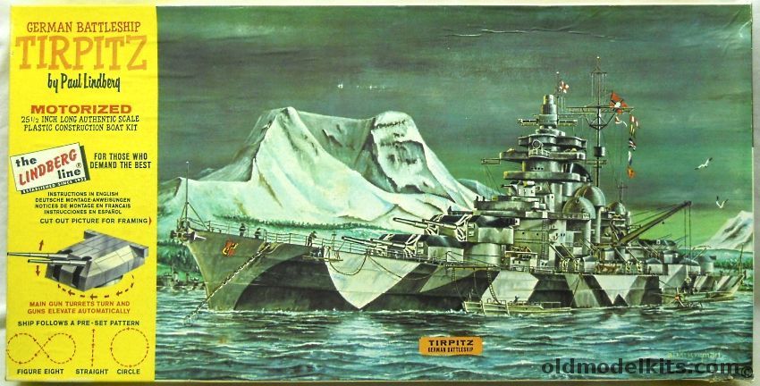 Lindberg 1/350 Tirpitz German Battleship Motorized, 764M-500 plastic model kit